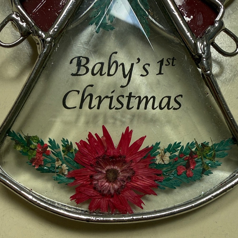 TWO Baby's First Christmas Ornaments one “leaded” glass - Picture 10 of 11